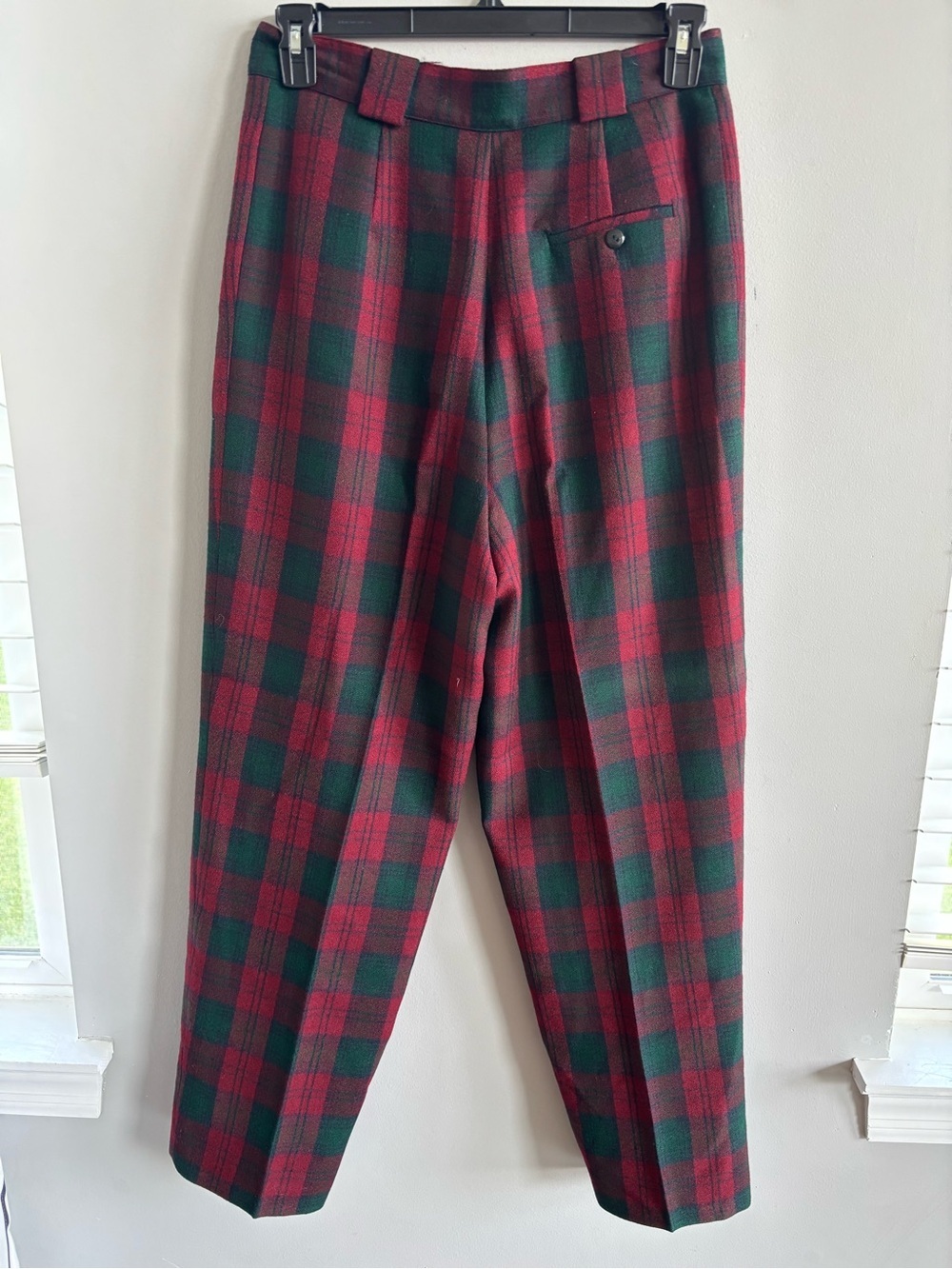 VTG Giorgio Sant Angelo 100% Wool Plaid Trousers Pants High Waisted 27" Waist S - Picture 3 of 10